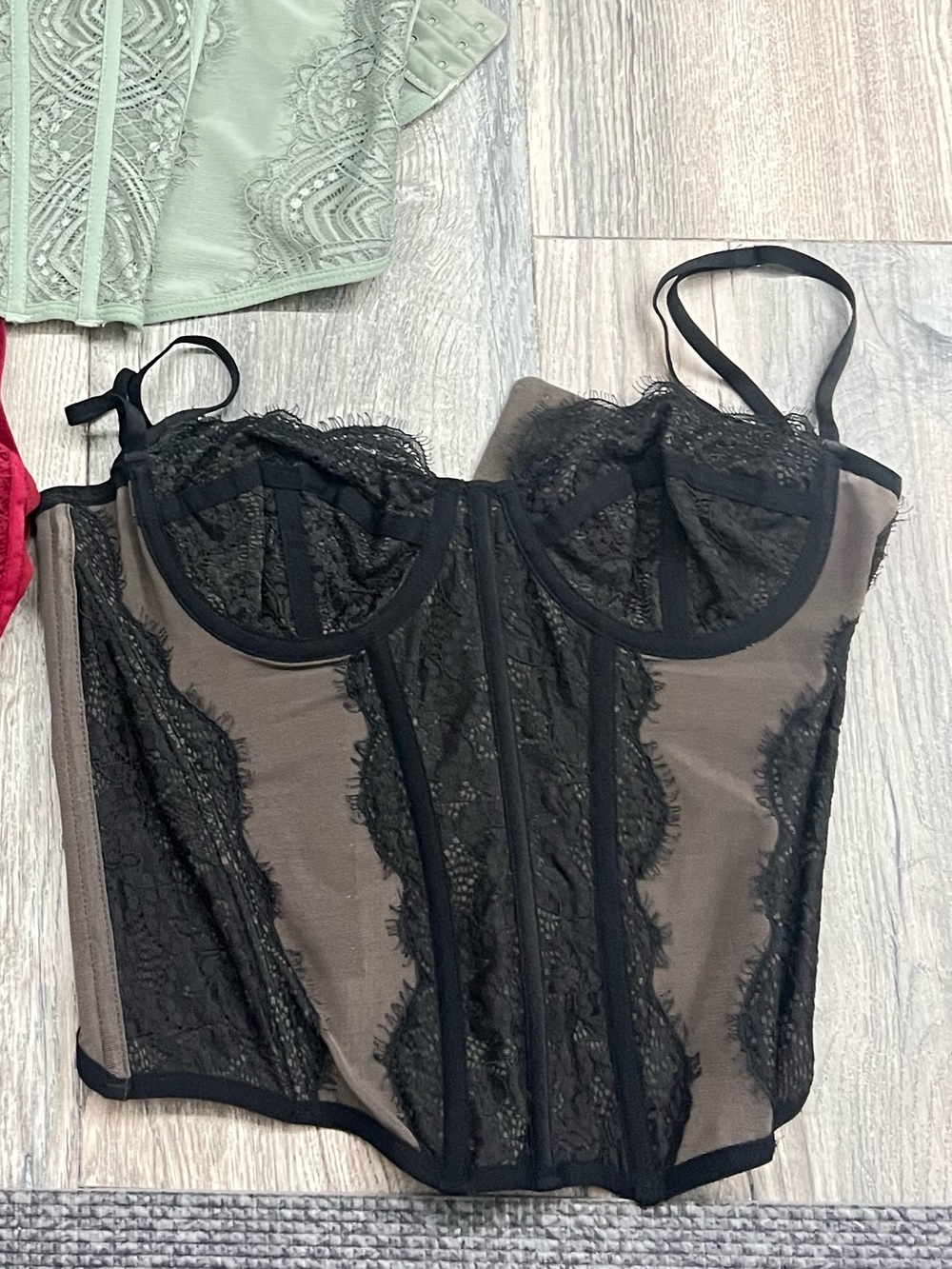 Urban Outfitters Black Lace Bustier Corset Top